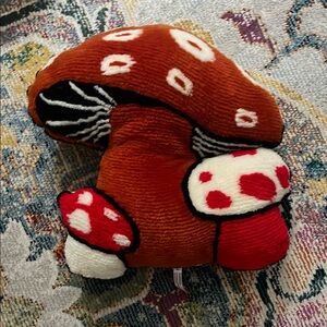 Red and White Mushroom Plush Pillow